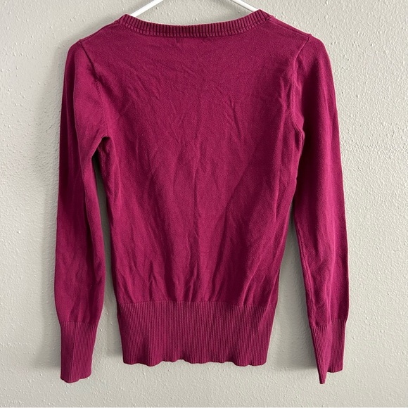 G By Guess Y2K Rhinestone Bling Embellished Spellout Red Long Sleeve Sweater M - Picture 3 of 5